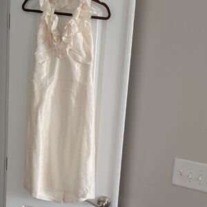 Watters Cream Ruffle Halter Chemise